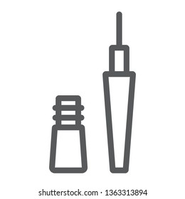 Eyeliner line icon, makeup and cosmetic, eye enhancer sign, vector graphics, a linear pattern on a white background, eps 10.