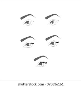 Set Cartoon Eyes Male Female Characters Stock Vector (Royalty Free ...