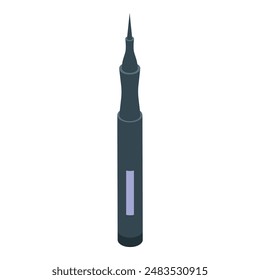 Bolígrafo delineador de ojos de pie con punta de pincel delgada para una aplicación precisa, aislado sobre fondo blanco
