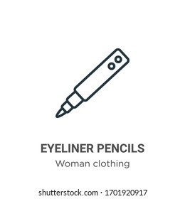 Eyeliner Stifte umreißen das Symbol Vektorillustration. Dünne schwarze Augenlidnerstifte Symbol, flache Vektorillustration einfache Elementgrafik aus bearbeitbarem Frauenbekleidungskonzept einzeln auf weißem Hintergrund