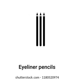 Eyeliner pencils icon  vector isolated on white background, logo concept of Eyeliner pencils  sign on transparent background, filled black symbol