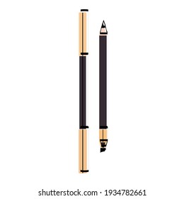 Eyeliner silhouette. Makeup accessory. Vector illustration.
