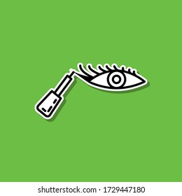 Icono de emoticono de Eyeliner. Línea delgada simple, contorno vector de belleza, maquillaje, iconos cosméticos para ui y ux, sitio web o aplicación móvil