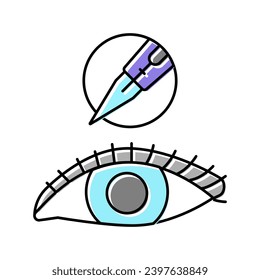 vector de color del tatuaje del delineador ocular. signo de tatuaje de delineador de ojos. ilustración de símbolo aislado