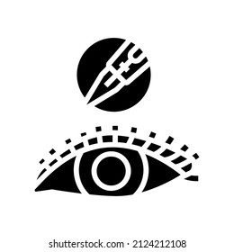 eyeliner tattoo glyph icon vector. eyeliner tattoo sign. isolated contour symbol black illustration