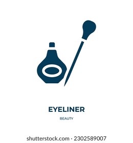 eyeliner vector icon. eyeliner, makeup, female filled icons from flat beauty concept. Isolated black glyph icon, vector illustration symbol element for web design and mobile apps