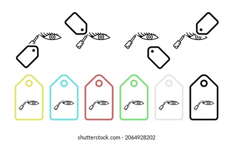 Eyeliner vector icon in tag set illustration for ui and ux, website or mobile application