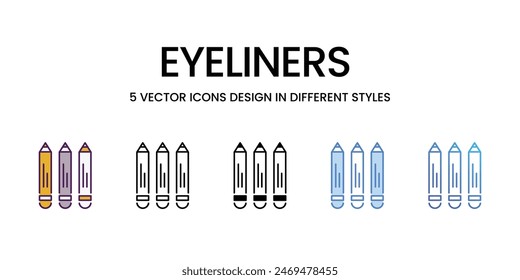 Conjunto de Vector de iconos de delineadores de ojos ilustración de stock.