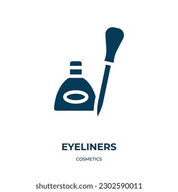 eyeliners vector icon. eyeliners, makeup, beauty filled icons from flat cosmetics concept. Isolated black glyph icon, vector illustration symbol element for web design and mobile apps