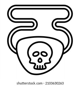 Eyepatch Vector Outline Icon Isolated On White Background
