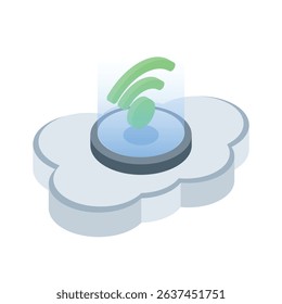An eye-pleasing isometric icon showing cloud connection service