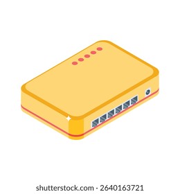 An eye-pleasing isometric icon showing usb hub connection