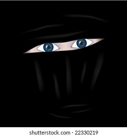 Eyes behind burkha