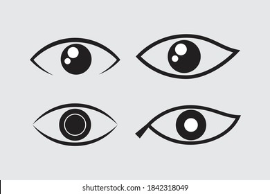 Diseño de iconos negros en los ojos. ilustración vectorial