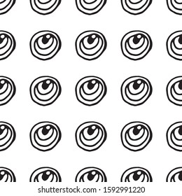 
Eyes. Black and white. Seamless pattern. Endless texture. 