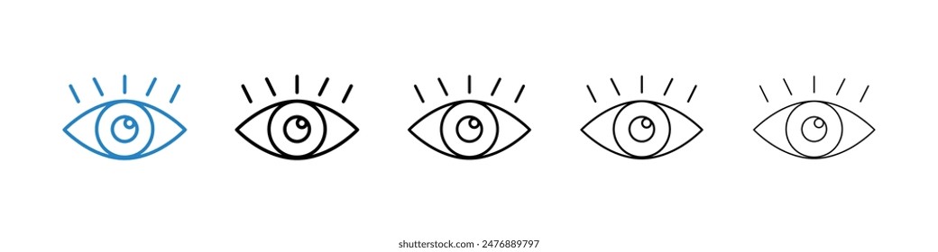 Eyes black and white vector icon