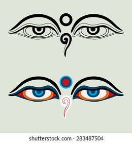 Eyes of Buddha - "Buddha's Eyes" - Buddhist Eyes, symbol wisdom & enlightenment. Nepal