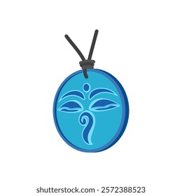 Eyes of Buddha, Indian Symbol Vector Illustration