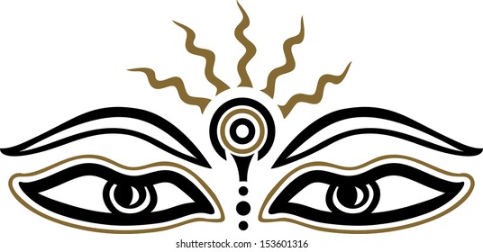 Eyes of Buddha, symbol wisdom & enlightenment,