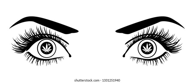 photo Stoned Eyes Drawing https www shutterstock com image vector eyes cannabis symbol medical marijuana mans 1331251940