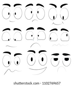 Eyes Cartoon  Emotions Vector