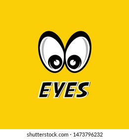 eyes cartoon yellow background logo design inspiration