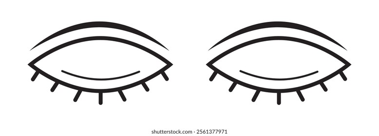 Eyes closed, lases hand drawn vector illustration