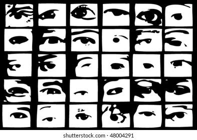 Eyes collection abstract design vector