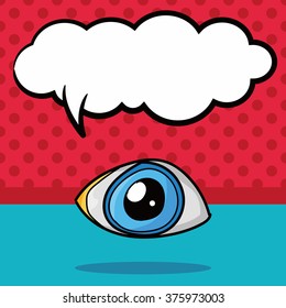 eyes color doodle, speech bubble