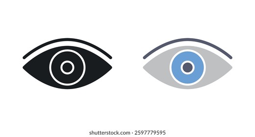 Eyes colored icon set. Stock Vector