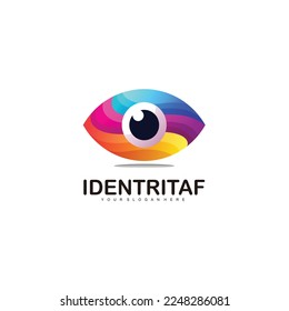 eyes colorful logo design illustration template icon