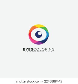 eyes coloring design gradient color template
