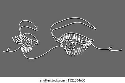 Eyes, continuous line isolated. Eye logo. The design is suitable for use on banners, business cards, salon signs