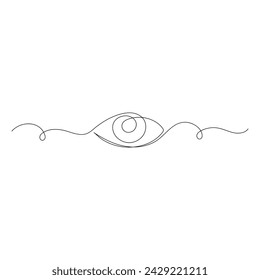 Eyes  continuous one line drawing outline vector illustration
