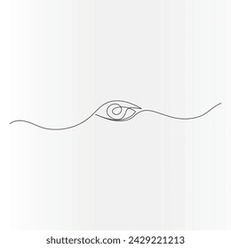 Eyes  continuous one line drawing outline vector illustration
