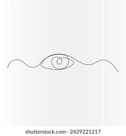 Eyes  continuous one line drawing outline vector illustration
