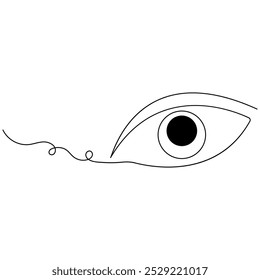 Eyes  continuous one line drawing outline vector icon