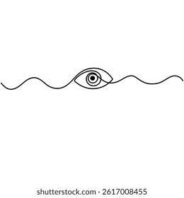 Eyes continuous one line drawing outline vector icon	