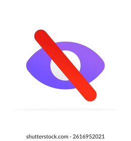 eyes crossed icon, colored flat vector. modern and minimalist design.