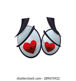Eyes design over white background, vector illustration