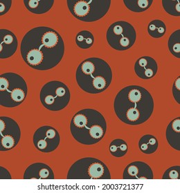 Eyes in dot vector seamless repeat pattern print