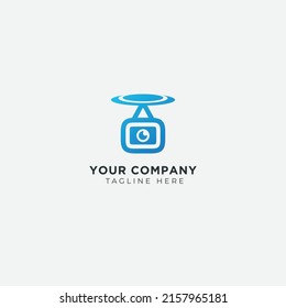 logotipo de la tecnología de vista de ojos drone
