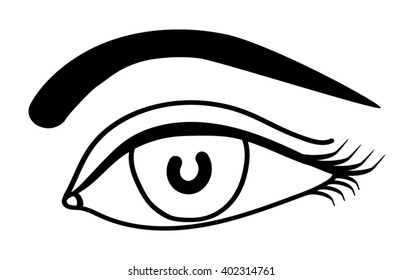 eyes element for design outline isolated vector illustration