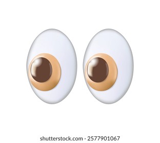 Eyes emoji 3D illustration. Eyeballs llustration. Social media reaction, emoji, emoticon. Funny cartoon isolated on white background. 3d realistic cartoon illustration 3D vector