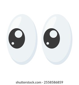 Eyes Emoji Icon Illustration. Eye Vector Symbol Emoticon Design Doodle Vector.