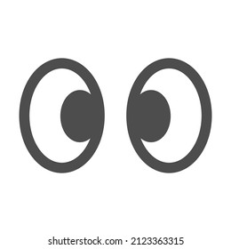 Eyes emoji icon isolated on white background