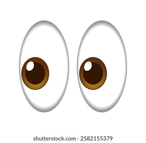 Eyes emoji illustration. Eyeballs llustration. Social media reaction, emoji, emoticon. Funny cartoon isolated on white background. Cartoon illustration vector