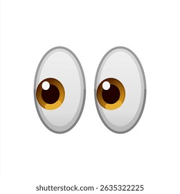 Eyes emoji illustration. Eyeballs llustration. Social media reaction, emoji, emoticon. Funny cartoon isolated on white background. Vector 10 eps.