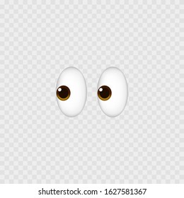 Eyes Emoji. Isolated On White. White Eyes Emoji Icon. Vector
