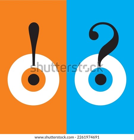 Eyes with exclamation mark and question mark